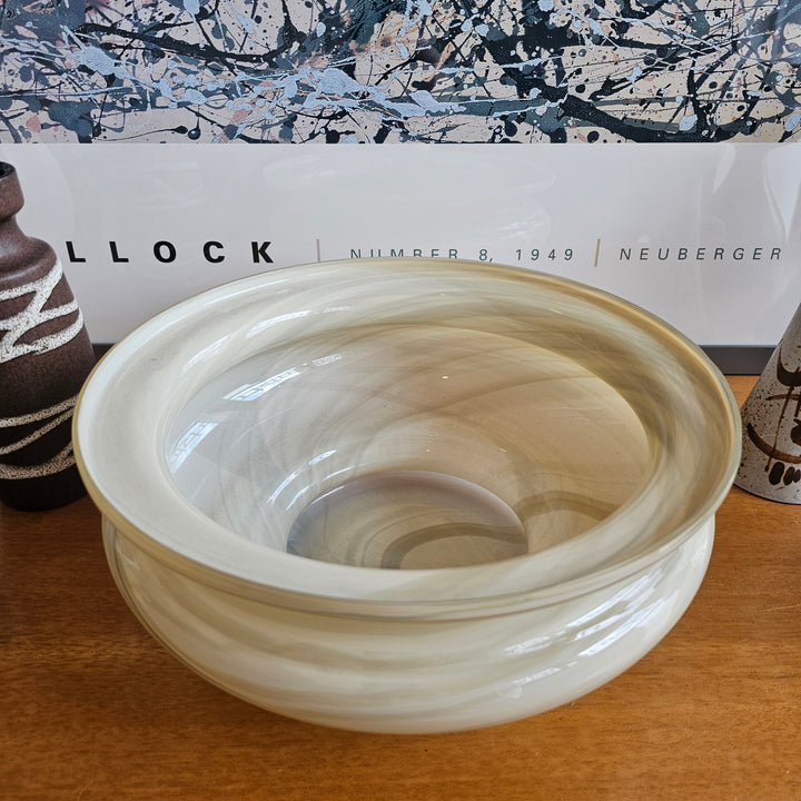 Pilgrim Marbled Glass Centerpiece Bowl