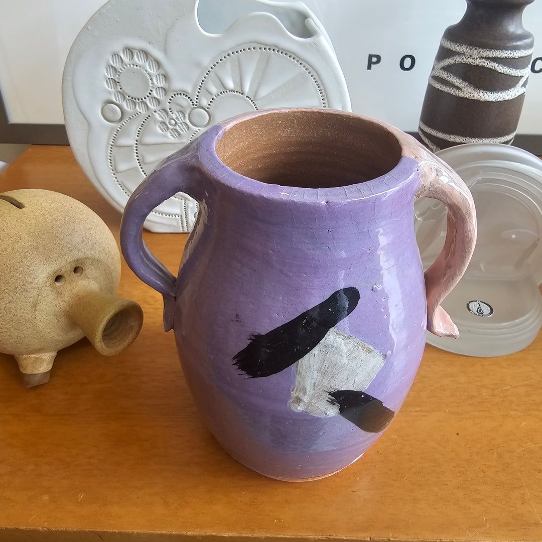 Pastel Pink / Purple Studio Pottery Vase