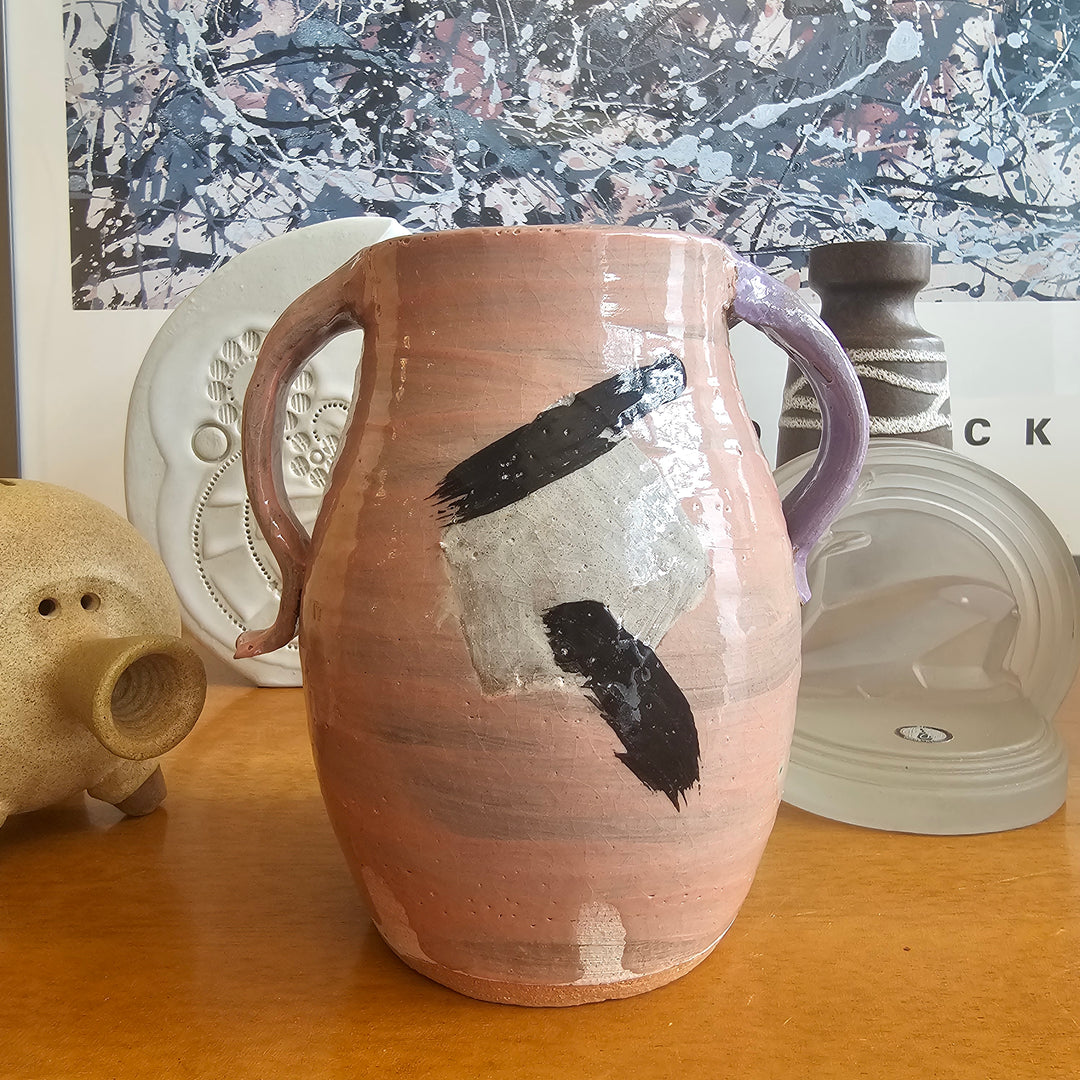 Pastel Pink / Purple Studio Pottery Vase