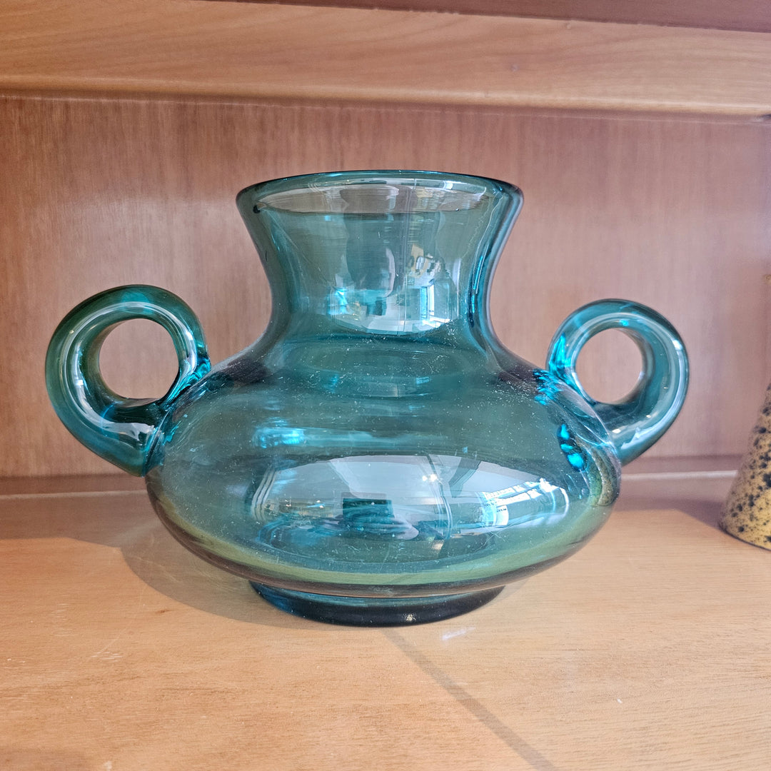 Blue Handblown Art Glass Vase