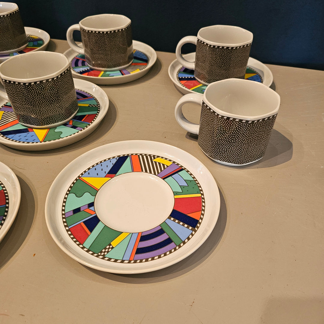 (8) Scenario Metropol Mugs & Saucers by Barbara Brenner