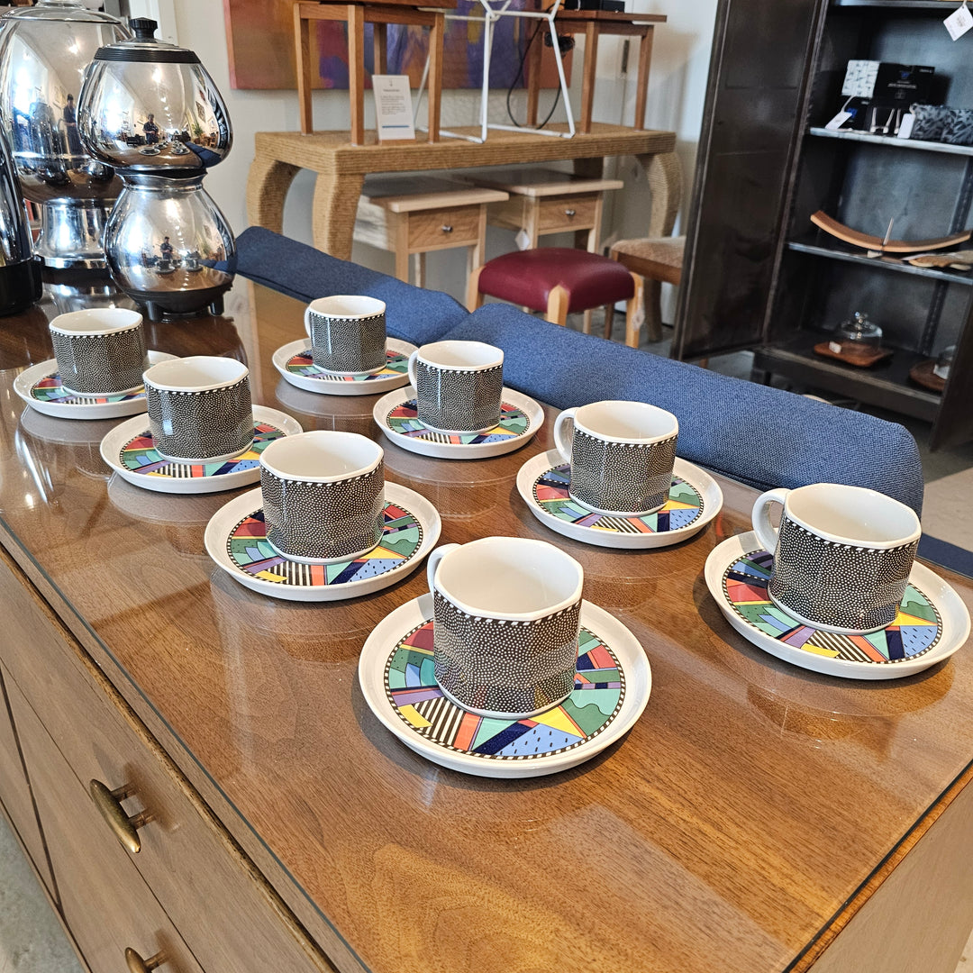 (8) Scenario Metropol Mugs & Saucers by Barbara Brenner