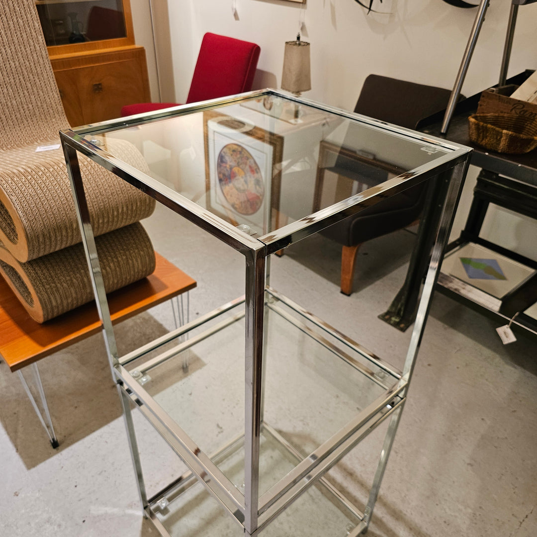 Pair of Chrome & Glass Side Tables