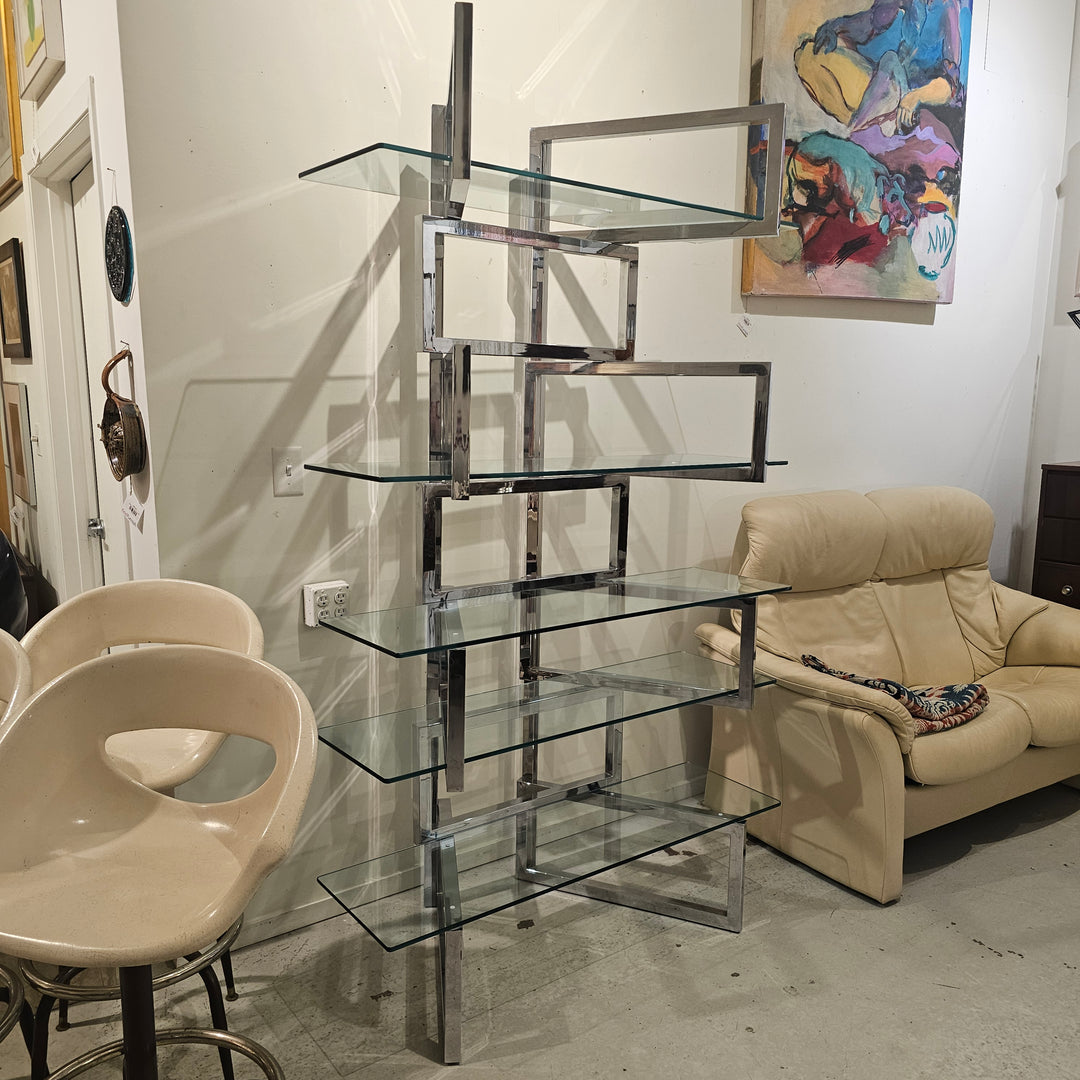 Milo Baughman Chrome Butterfly Etagere