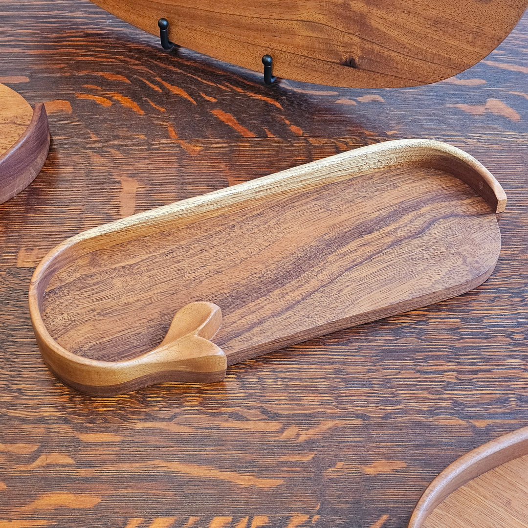 Vintage Mobilarte Hand-Carved Honduran Mahogany Trays