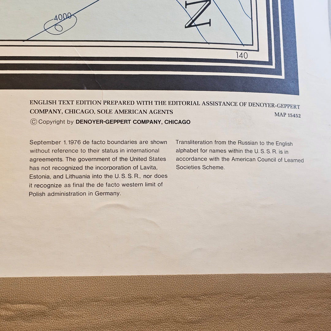 Union of Soviet Socialist Republics - Pull Down Map