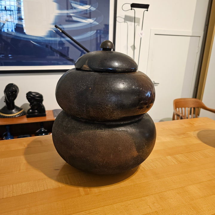 Large Tony Evans Raku Pottery Jar