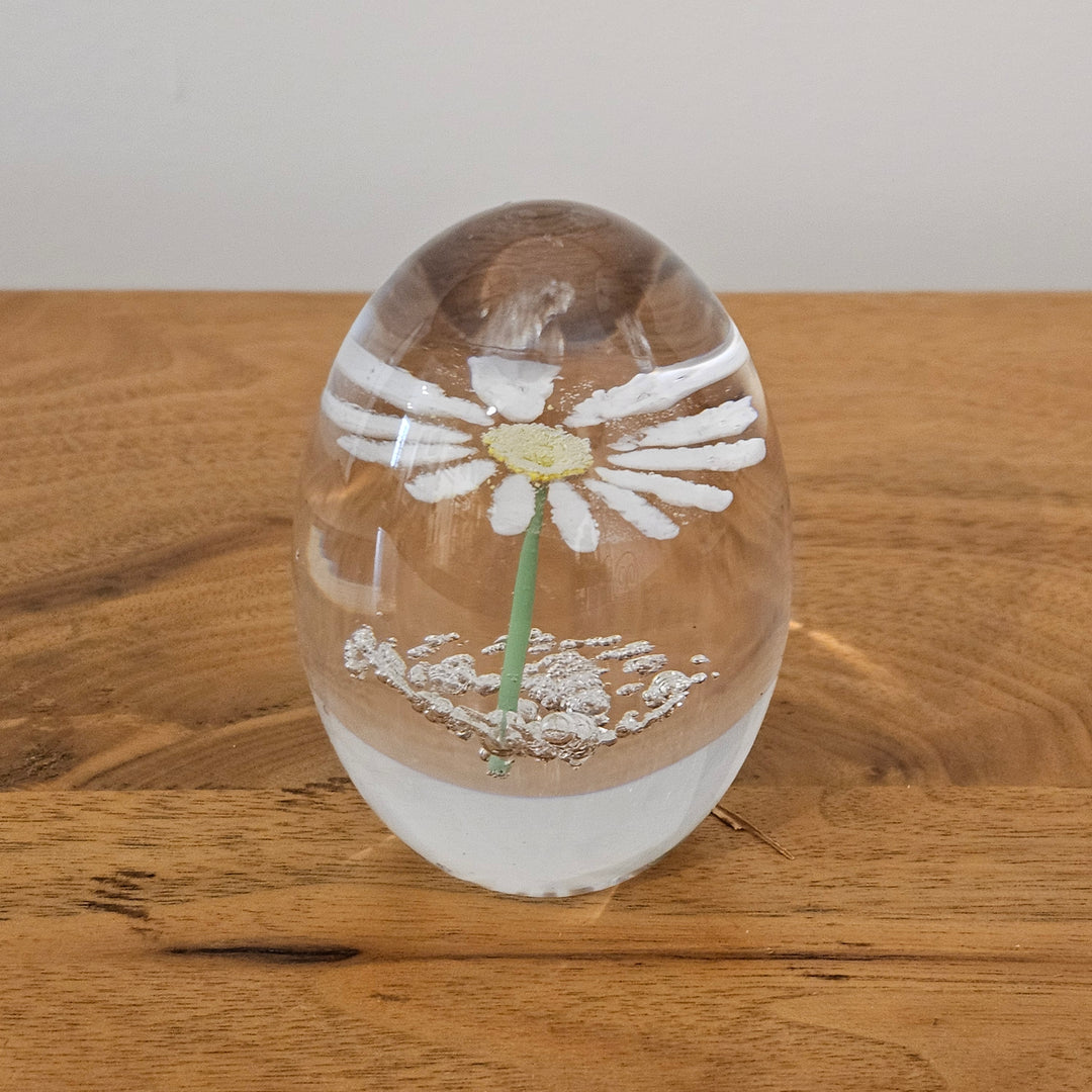 Daum France Daisy Flower Paperweight