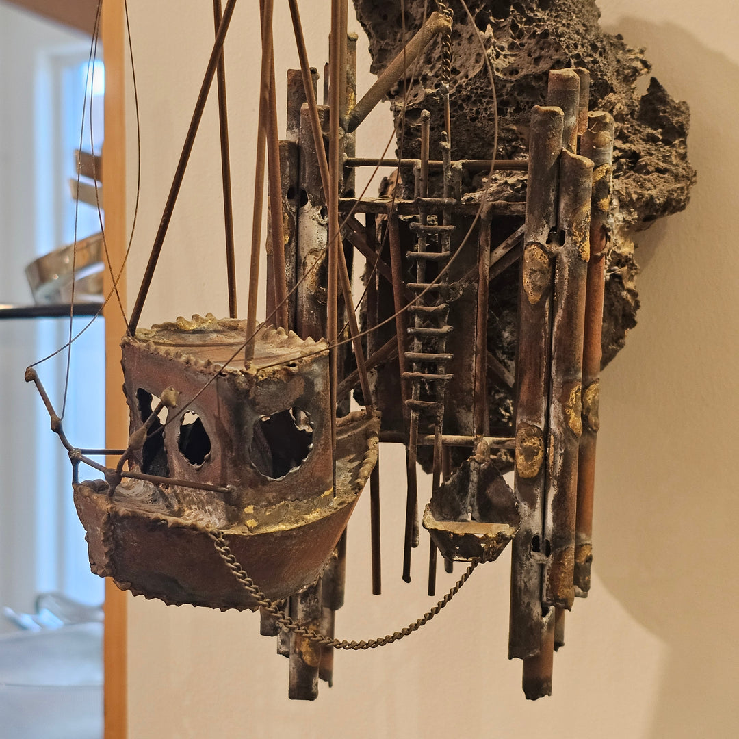 Metal Boat Wall Sculpture