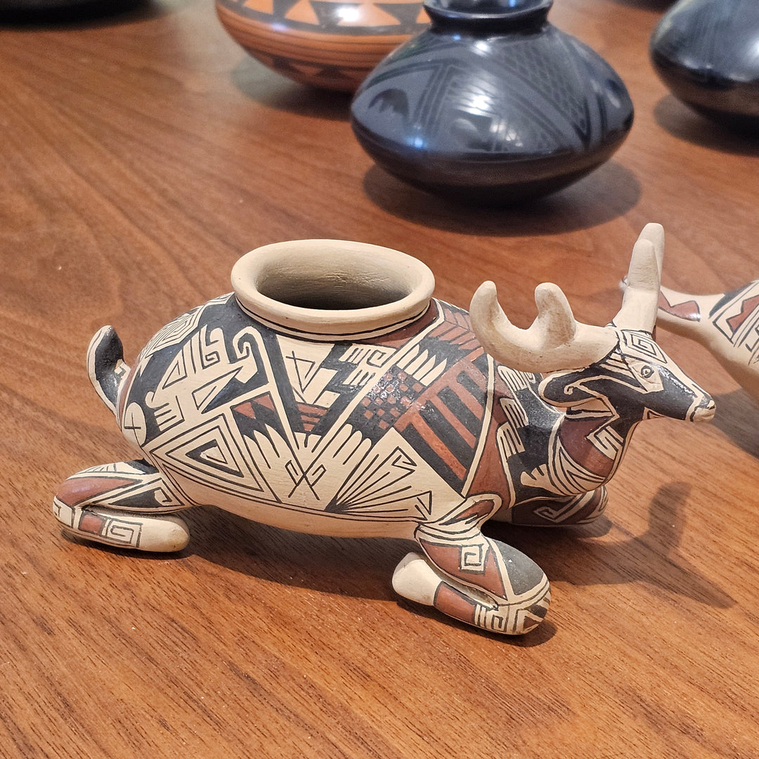 Manuel Rodriguez Animal Figurine Pot -Signed
