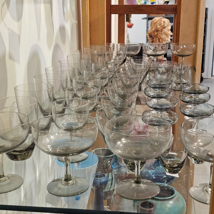 46pc Smoke Glass Drinking Set