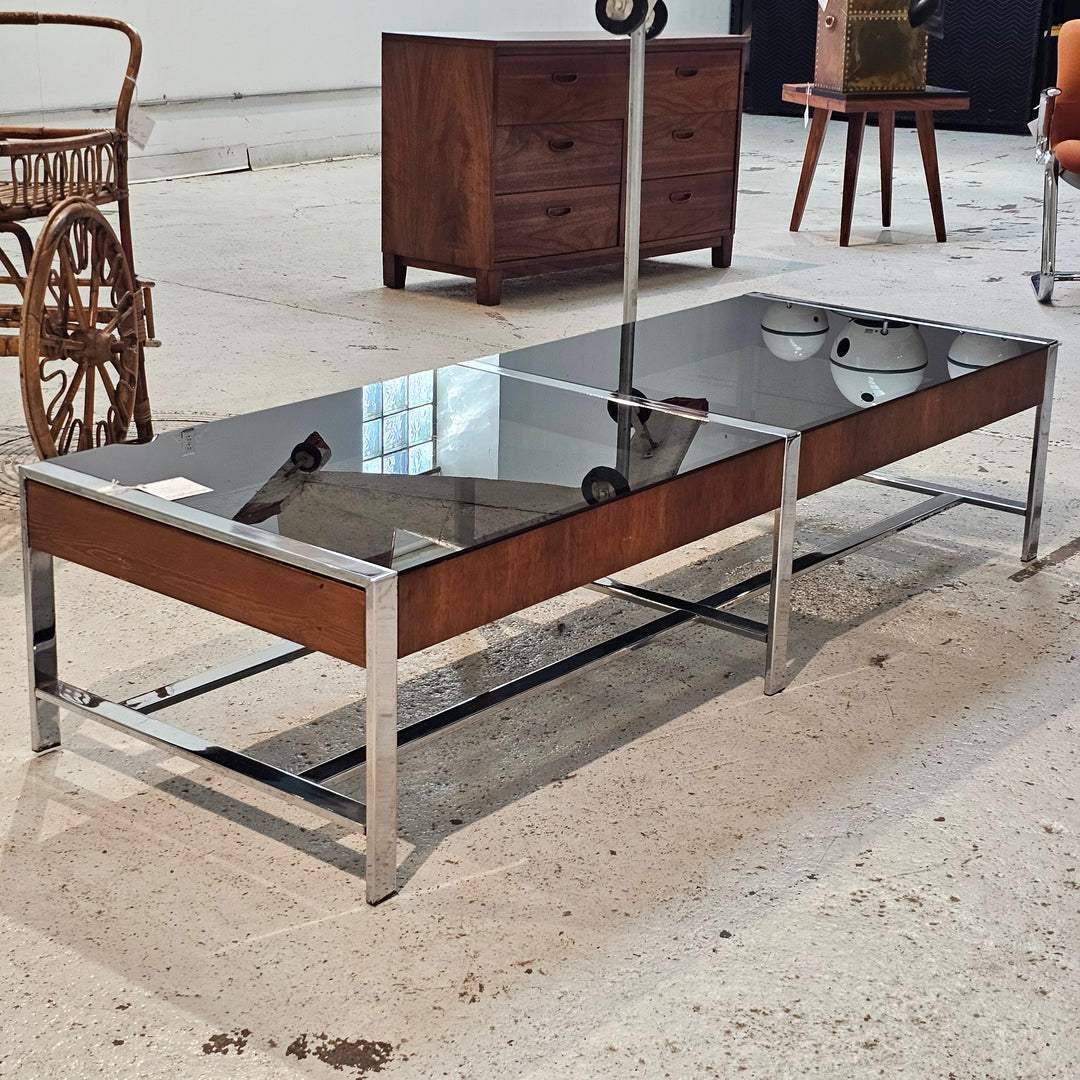 Smoked Glass & Chrome Coffee Table