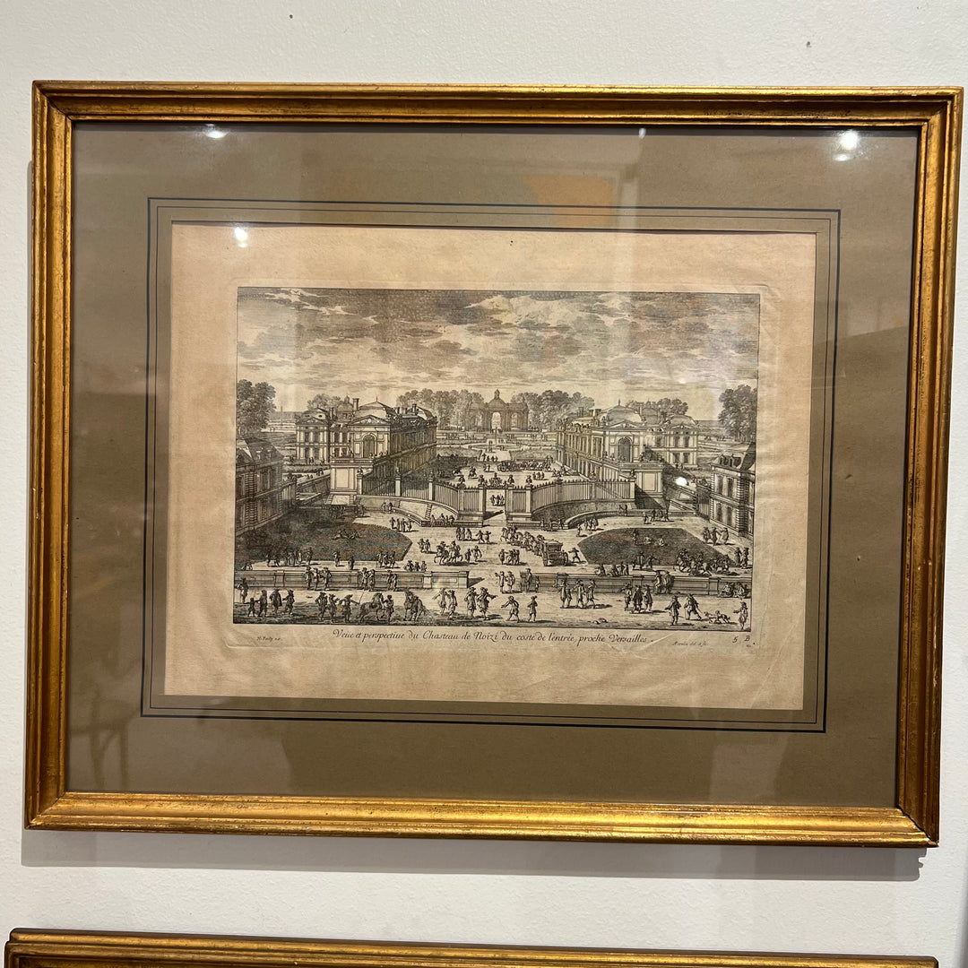 Framed Antique Engraved Print of Versailles #3