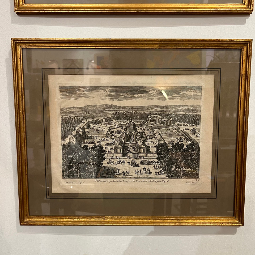 Framed Antique Engraved Print of Versailles #5