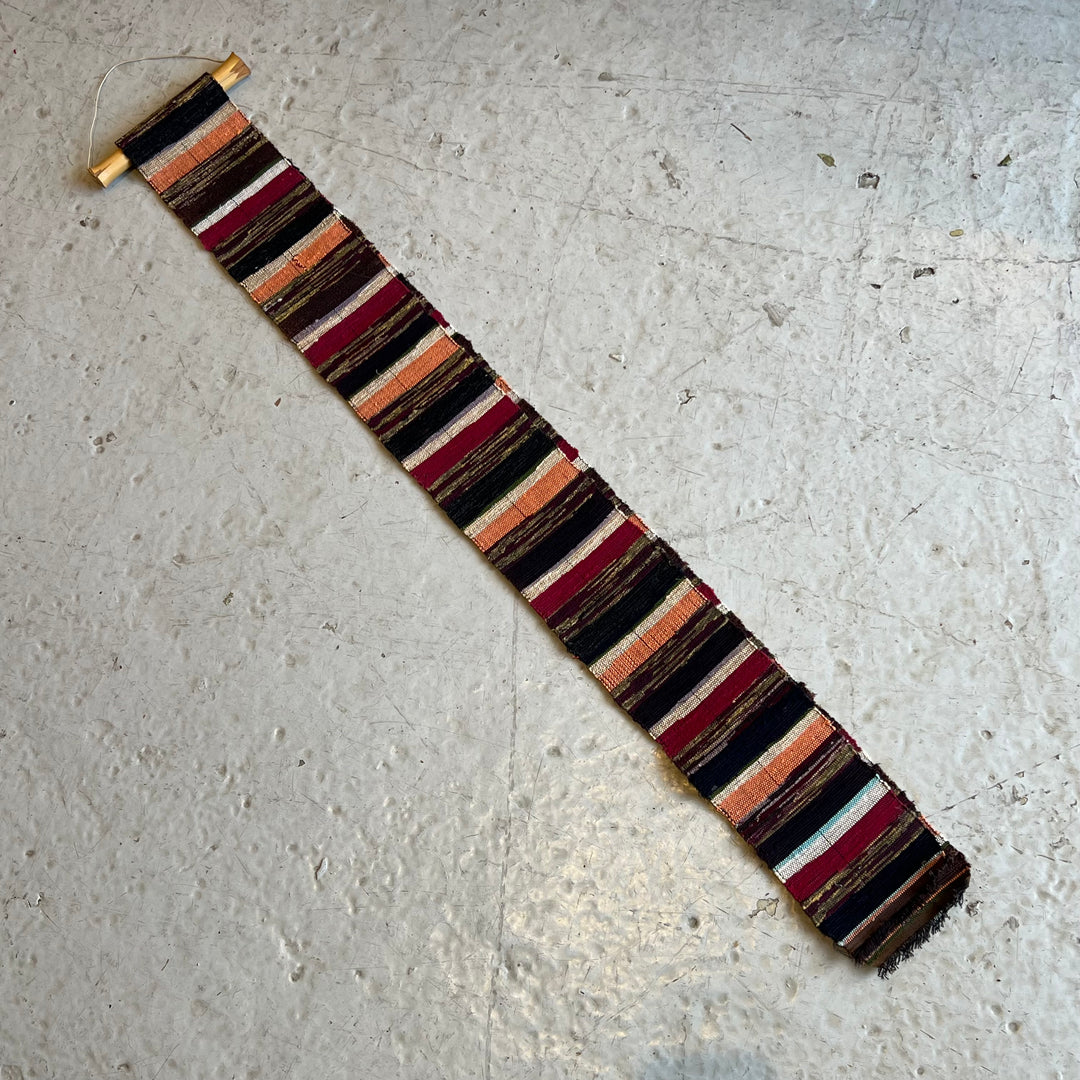 Narrow Decorative Wall Textile w/Bamboo Hanger