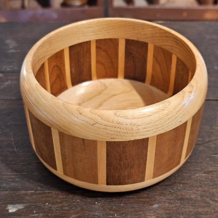 Patchwork Wood Bowl - Signed