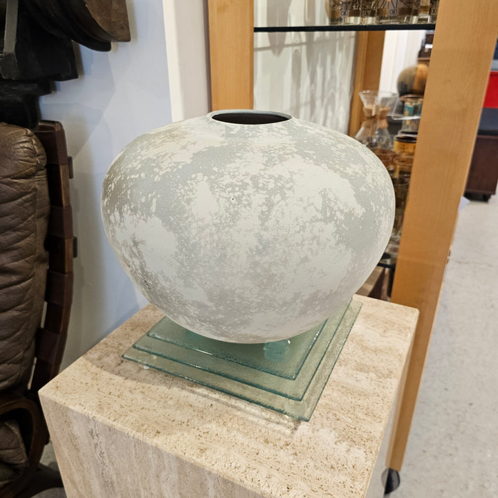 Large Tony Evans Raku Pottery Lidded Urn