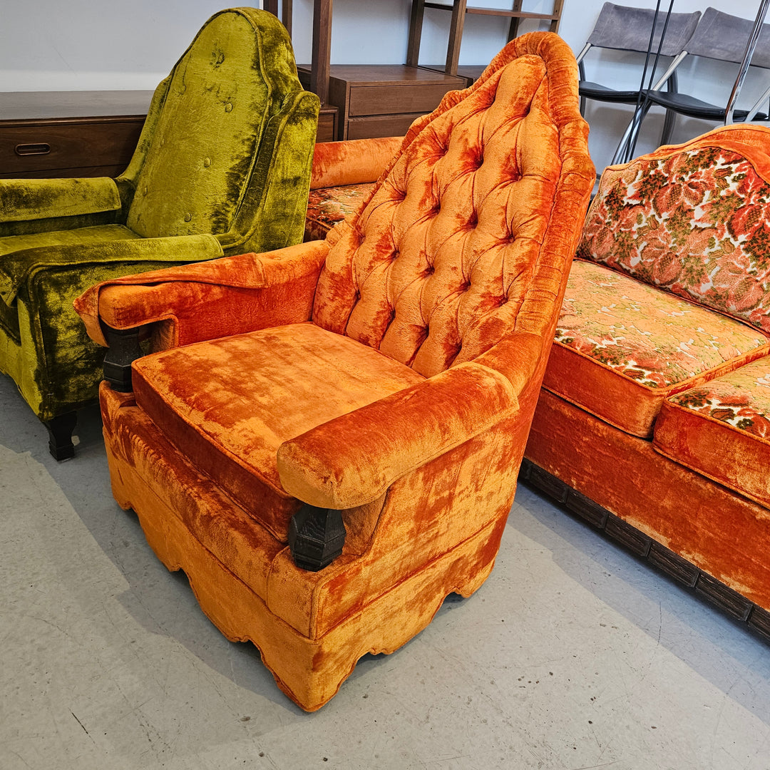Pristine Spanish Revival Orange Armchair